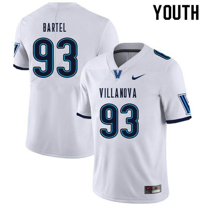 Youth #93 William Bartel Villanova Wildcats College Football Jerseys Sale-White